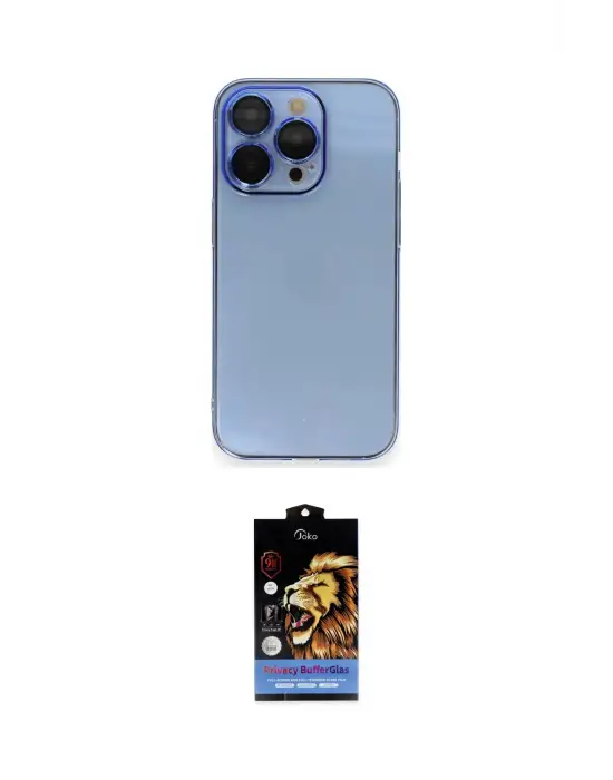 ieg™ iPhone 14 Pro Max Kılıf Siluet Minimal Özel Seri - Siyah Buffer Hayalet Cam Ekran Koruyucu