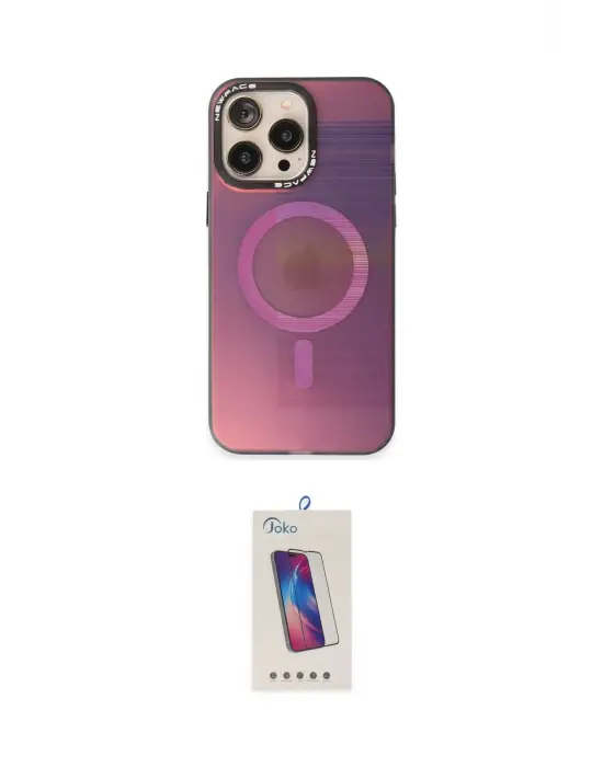 ieg™ iPhone 14 Pro Max Kılıf Siluet Modern Koleksiyonu - Siyah Joko 5D Cam