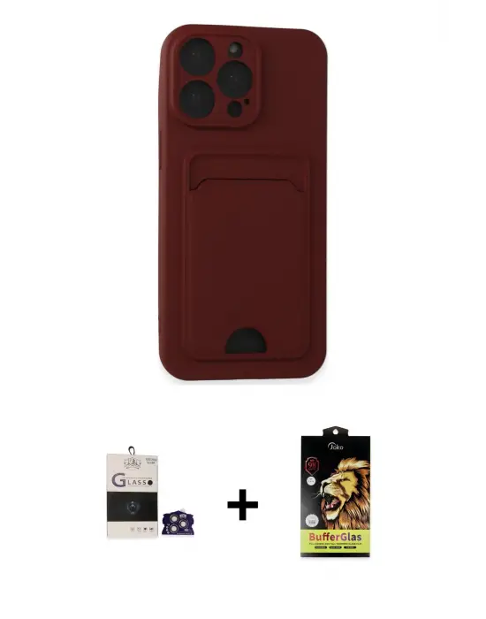 ieg™ iPhone 14 Pro Max Kılıf Vadi Çizgi Prime - Siyah Buffer Cam Ekran Koruyucu + Bilvis Titan Kamera Lens - GS
