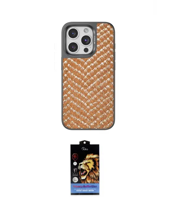 ieg™ iPhone 14 Pro Max Kılıf Vadi Özel Seri - Siyah Buffer Hayalet Cam Ekran Koruyucu