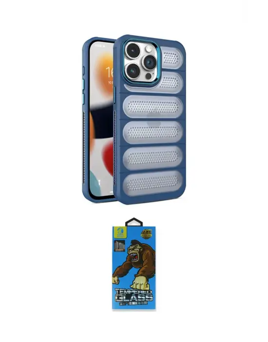 ieg™ iPhone 14 Pro Max Kılıf Yadigar Doku Özel Seri - Siyah 18D Cam Ekran Koruyucu