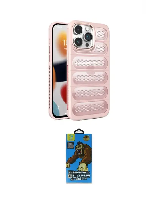 ieg™ iPhone 14 Pro Max Kılıf Yadigar Doku Özel Seri - Siyah 18D Cam Ekran Koruyucu