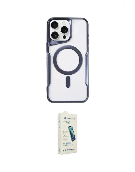 ieg™ iPhone 14 Pro Max Kılıf Yadigar Klasik Özel Seri - Şeffaf Pasifik Cam Ekran Koruyucu