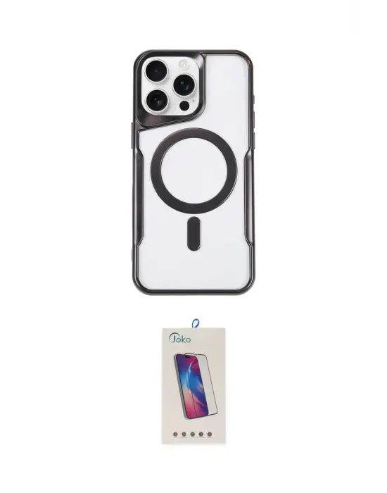 ieg™ iPhone 14 Pro Max Kılıf Yadigar Klasik Özel Seri - Siyah Joko 5D Cam