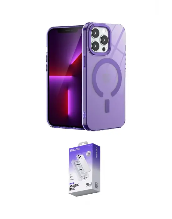 ieg™ iPhone 14 Pro Max Kılıf Yankı Çizgi - Siyah Bilvis 5in1 3D Magic Cam Ekran Koruyucu