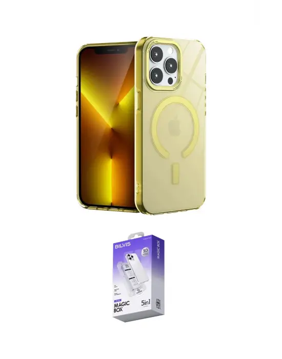 ieg™ iPhone 14 Pro Max Kılıf Yankı Çizgi - Siyah Bilvis 5in1 3D Magic Cam Ekran Koruyucu