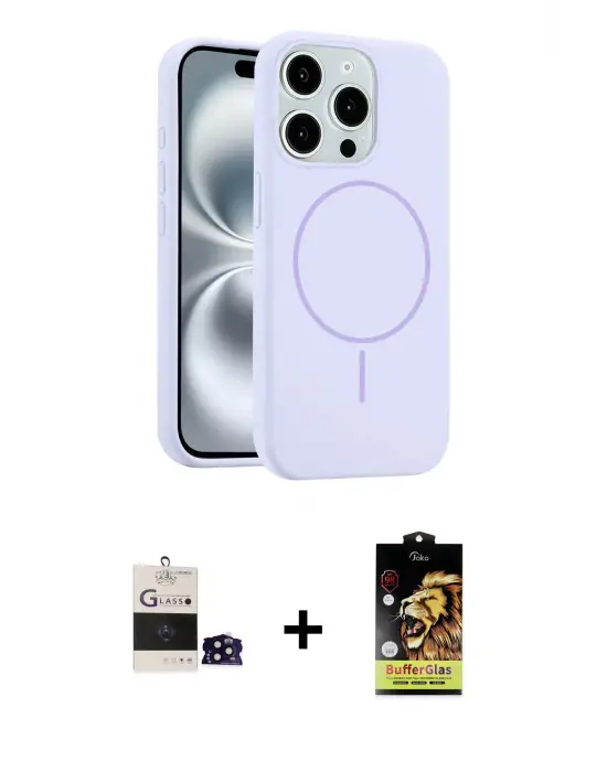 ieg™ iPhone 14 Pro Max Kılıf Yankı Form Serisi - Siyah Buffer Cam Ekran Koruyucu + Bilvis Titan Kamera Lens - SH