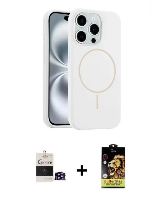 ieg™ iPhone 14 Pro Max Kılıf Yankı Form Serisi - Siyah Buffer Cam Ekran Koruyucu + Bilvis Titan Kamera Lens - SH