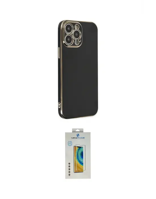 ieg™ iPhone 14 Pro Max Kılıf Yankı Serisi - Siyah Polymer Nano Ekran Koruyucu