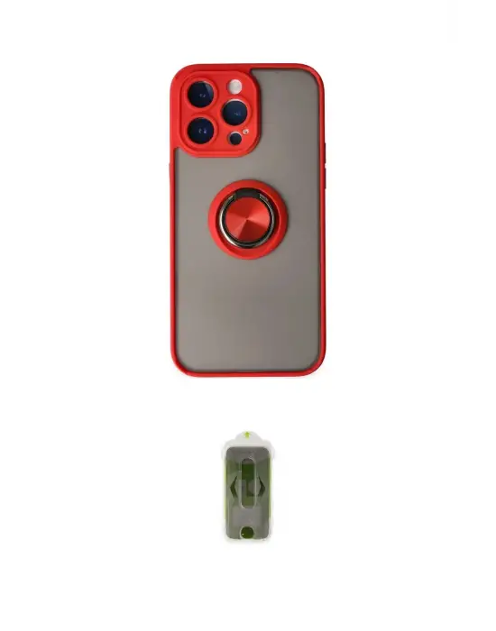 ieg™ iPhone 14 Pro Max Kılıf Yörünge Çizgi - Siyah Joko Magic 5D Hayalet Cam