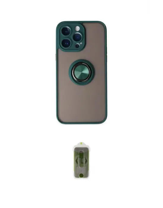ieg™ iPhone 14 Pro Max Kılıf Yörünge Çizgi - Siyah Joko Magic 5D Hayalet Cam