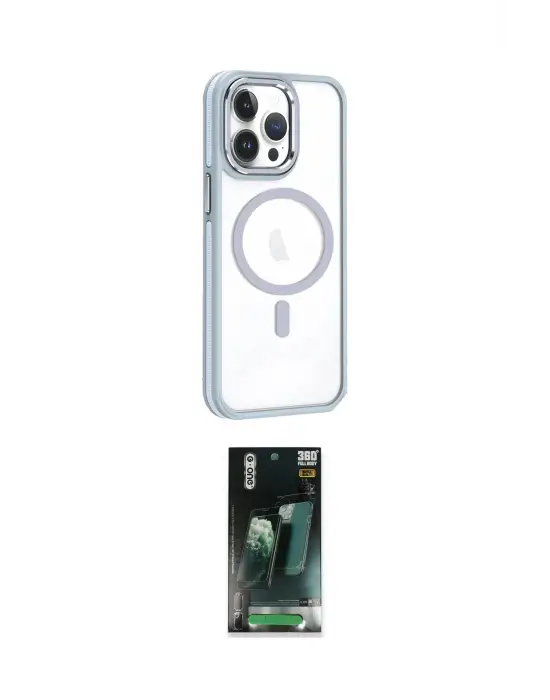 ieg™ iPhone 14 Pro Max Kılıf Yörünge Klasik - Şeffaf 360 Full Body Arka Koruyucu