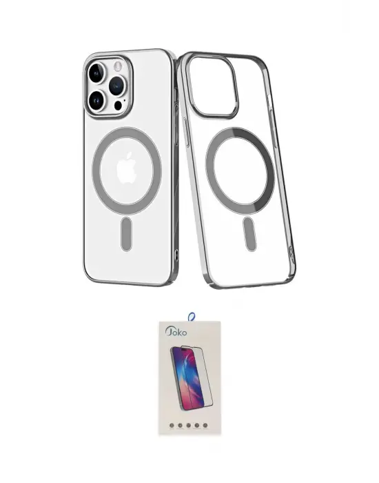 ieg™ iPhone 14 Pro Max Kılıf Yörünge Minimal - Siyah Joko 5D Cam