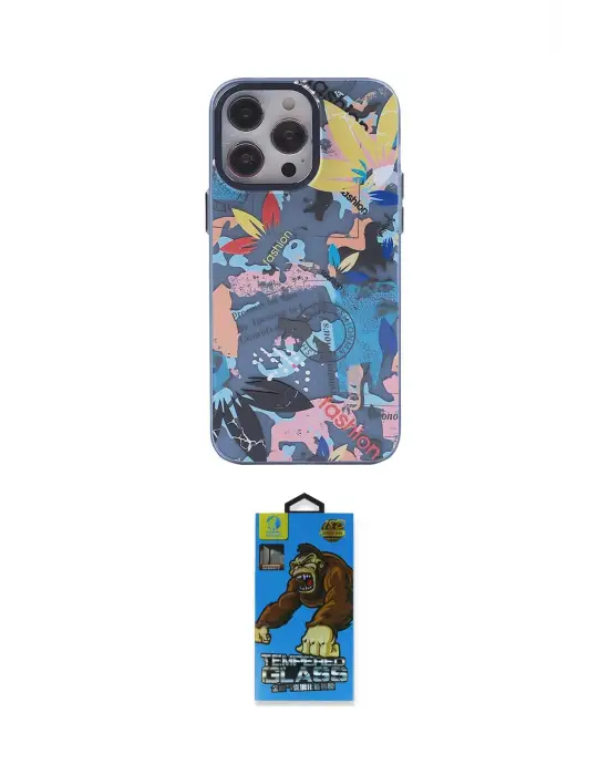 ieg™ iPhone 14 Pro Max Kılıf Zirve Form Özel Seri - Siyah 18D Cam Ekran Koruyucu