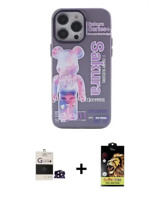 ieg™ iPhone 14 Pro Max Kılıf Zirve Form Özel Seri - Siyah Buffer Cam Ekran Koruyucu + Bilvis Titan Kamera Lens - SH