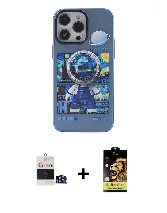 ieg™ iPhone 14 Pro Max Kılıf Zirve Form Özel Seri - Siyah Buffer Cam Ekran Koruyucu + Bilvis Titan Kamera Lens - SH