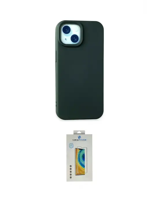 ieg™ iPhone 15 Kılıf Ahenk Serisi - Siyah Polymer Nano Ekran Koruyucu