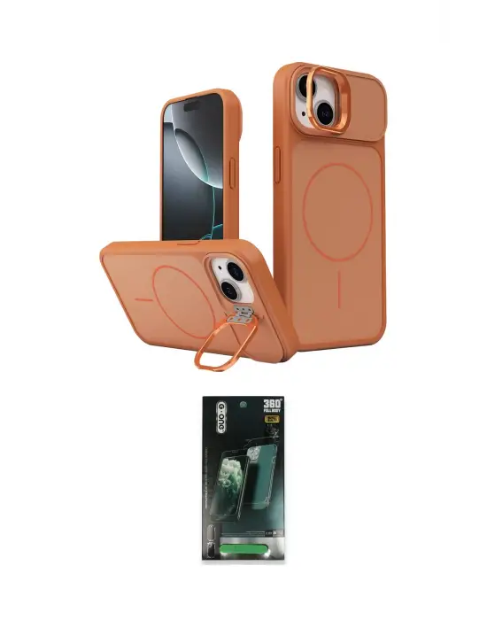 ieg™ iPhone 15 Kılıf İz Modern Prime - Şeffaf 360 Full Body Arka Koruyucu