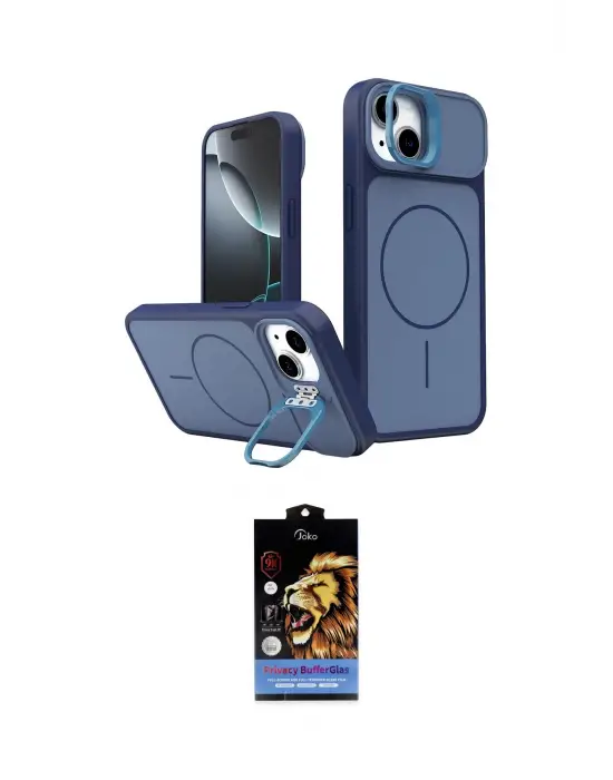 ieg™ iPhone 15 Kılıf İz Modern Prime - Siyah Buffer Hayalet Cam Ekran Koruyucu