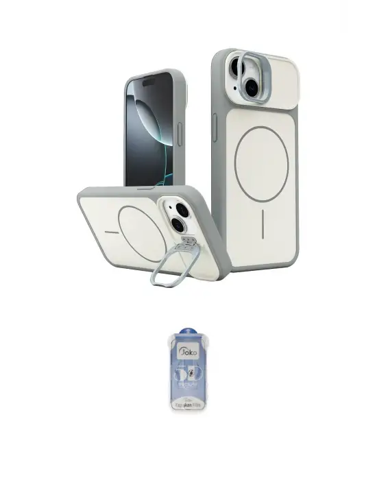 ieg™ iPhone 15 Kılıf İz Modern Prime - Siyah Joko Magic 5D Cam
