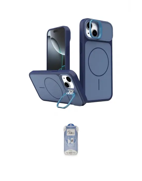 ieg™ iPhone 15 Kılıf İz Modern Prime - Siyah Joko Magic 5D Cam
