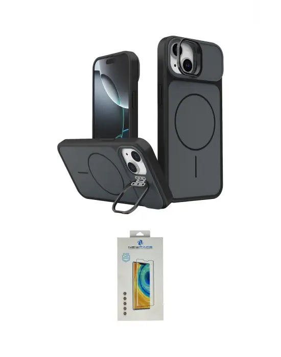 ieg™ iPhone 15 Kılıf İz Modern Prime - Siyah Polymer Nano Ekran Koruyucu