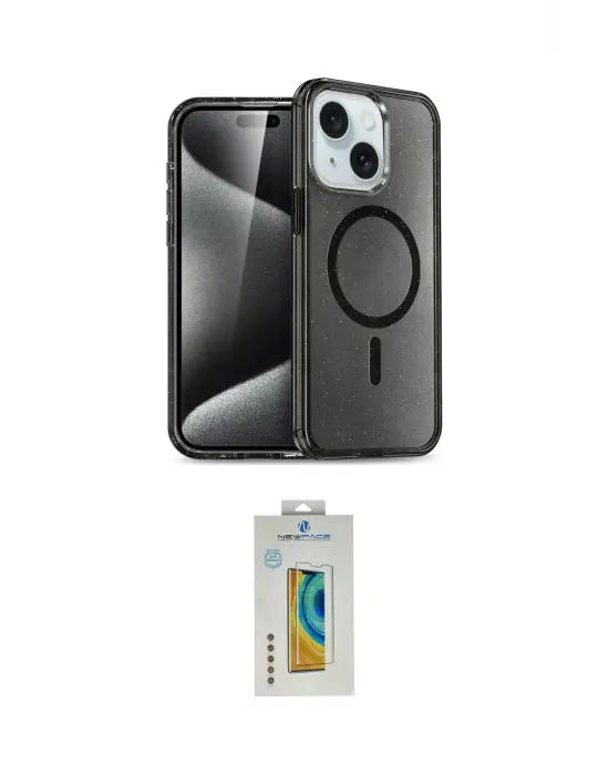 ieg™ iPhone 15 Kılıf Nova Asil Prime - Siyah Polymer Nano Ekran Koruyucu