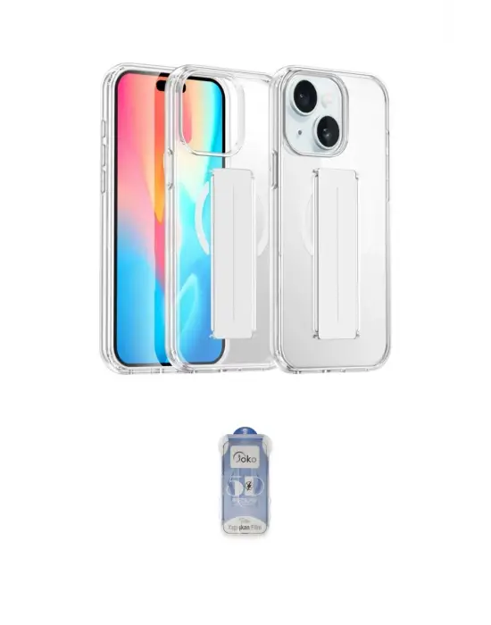 ieg™ iPhone 15 Kılıf Nova Işık Koleksiyonu - Siyah Joko Magic 5D Cam
