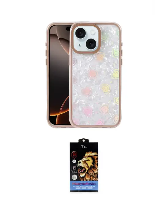 ieg™ iPhone 15 Kılıf Odak Prime - Siyah Buffer Hayalet Cam Ekran Koruyucu