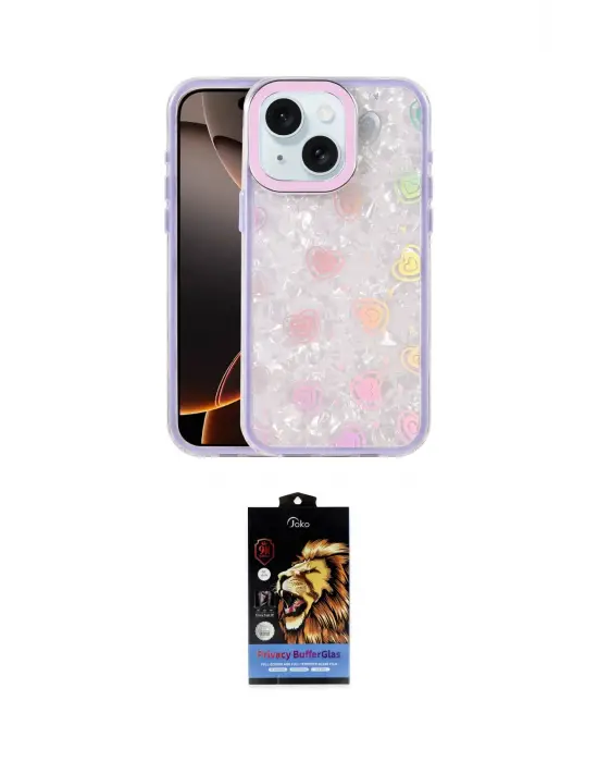 ieg™ iPhone 15 Kılıf Odak Prime - Siyah Buffer Hayalet Cam Ekran Koruyucu