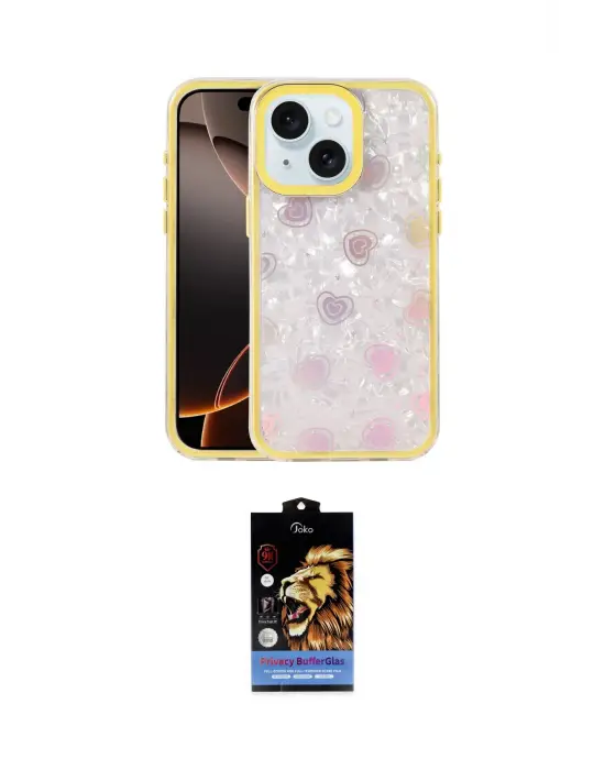 ieg™ iPhone 15 Kılıf Odak Prime - Siyah Buffer Hayalet Cam Ekran Koruyucu