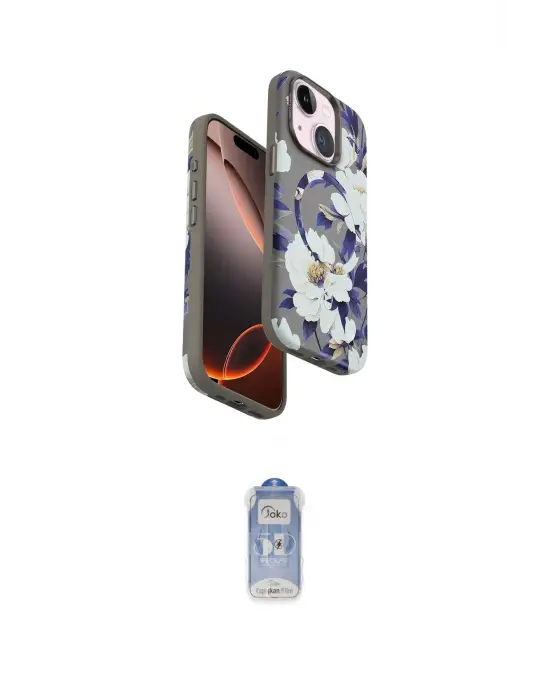 ieg™ iPhone 15 Kılıf Siluet Doku - Siyah Joko Magic 5D Cam