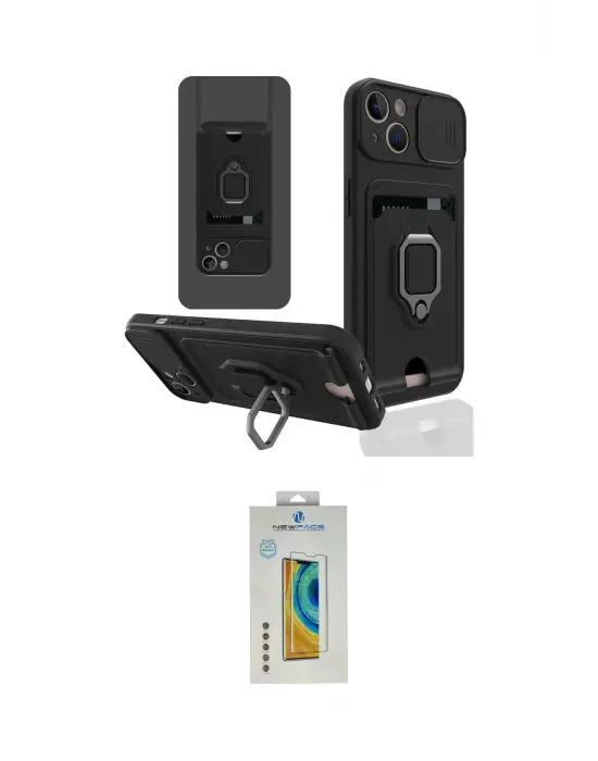 ieg™ iPhone 15 Kılıf Vadi Form Prime - Siyah Polymer Nano Ekran Koruyucu