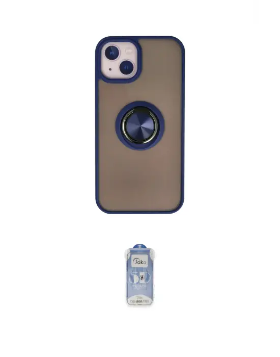 ieg™ iPhone 15 Kılıf Yörünge Çizgi - Siyah Joko Magic 5D Cam