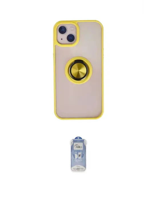 ieg™ iPhone 15 Kılıf Yörünge Çizgi - Siyah Joko Magic 5D Cam