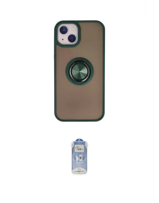 ieg™ iPhone 15 Kılıf Yörünge Çizgi - Siyah Joko Magic 5D Cam
