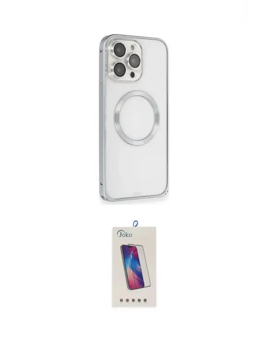 ieg™ iPhone 15 Pro Kılıf Ahenk Işık Serisi - Siyah Joko 5D Cam