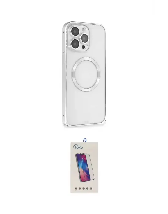 ieg™ iPhone 15 Pro Kılıf Ahenk Işık Serisi - Siyah Joko 5D Cam