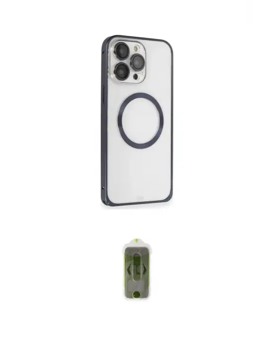 ieg™ iPhone 15 Pro Kılıf Ahenk Işık Serisi - Siyah Joko Magic 5D Hayalet Cam