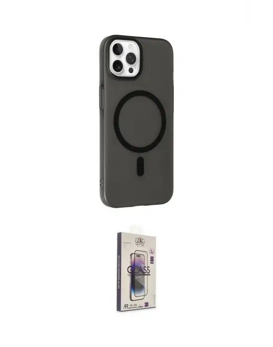 ieg™ iPhone 15 Pro Kılıf Çekirdek Modern Prime - Siyah Bilvis 3D Cam Ekran Koruyucu