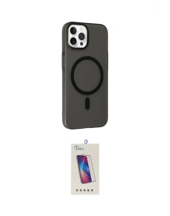 ieg™ iPhone 15 Pro Kılıf Çekirdek Modern Prime - Siyah Joko 5D Cam