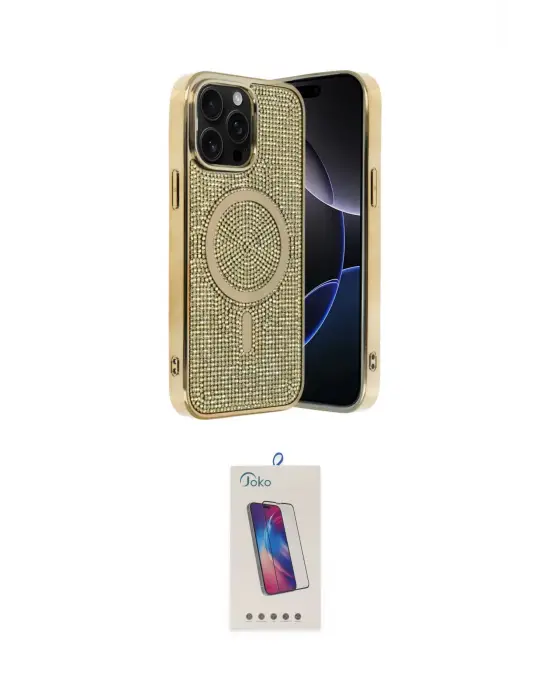 ieg™ iPhone 15 Pro Kılıf Eksen Çizgi - Siyah Joko 5D Cam