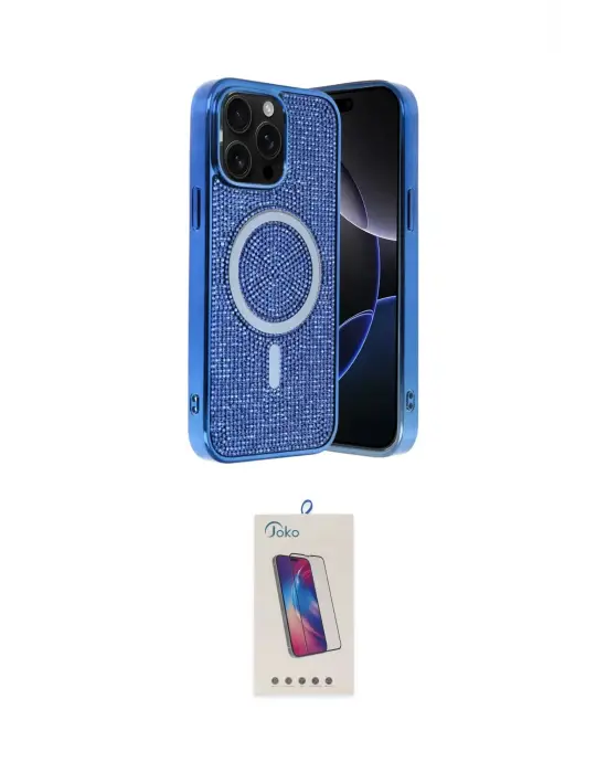 ieg™ iPhone 15 Pro Kılıf Eksen Çizgi - Siyah Joko 5D Cam