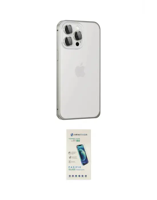 ieg™ iPhone 15 Pro Kılıf Eksen Form Serisi - Şeffaf Pasifik Cam Ekran Koruyucu