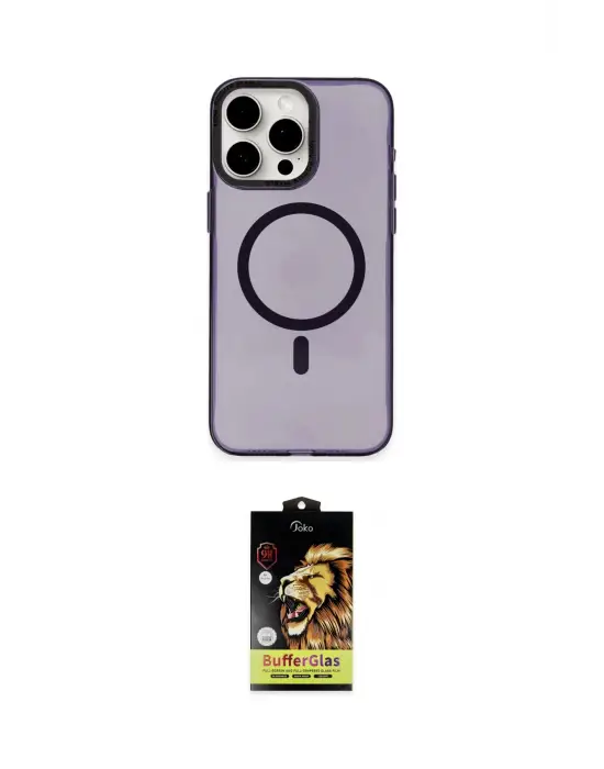 ieg™ iPhone 15 Pro Kılıf Eksen Işık Prime - Siyah Buffer Cam Ekran Koruyucu