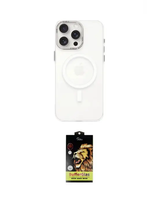 ieg™ iPhone 15 Pro Kılıf Eksen Işık Prime - Siyah Buffer Cam Ekran Koruyucu