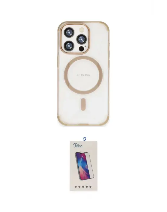 ieg™ iPhone 15 Pro Kılıf Eksen Klasik Koleksiyonu - Siyah Joko 5D Cam