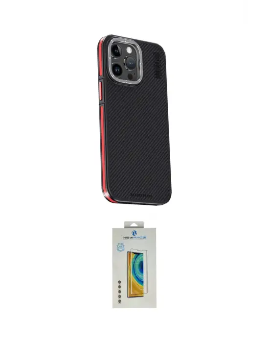 ieg™ iPhone 15 Pro Kılıf Kıvılcım Modern Özel Seri - Siyah Polymer Nano Ekran Koruyucu