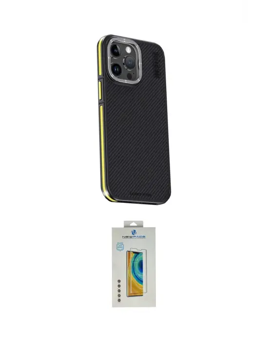 ieg™ iPhone 15 Pro Kılıf Kıvılcım Modern Özel Seri - Siyah Polymer Nano Ekran Koruyucu
