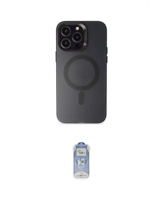 ieg™ iPhone 15 Pro Kılıf Kozmos Çizgi Prime - Siyah Joko Magic 5D Cam